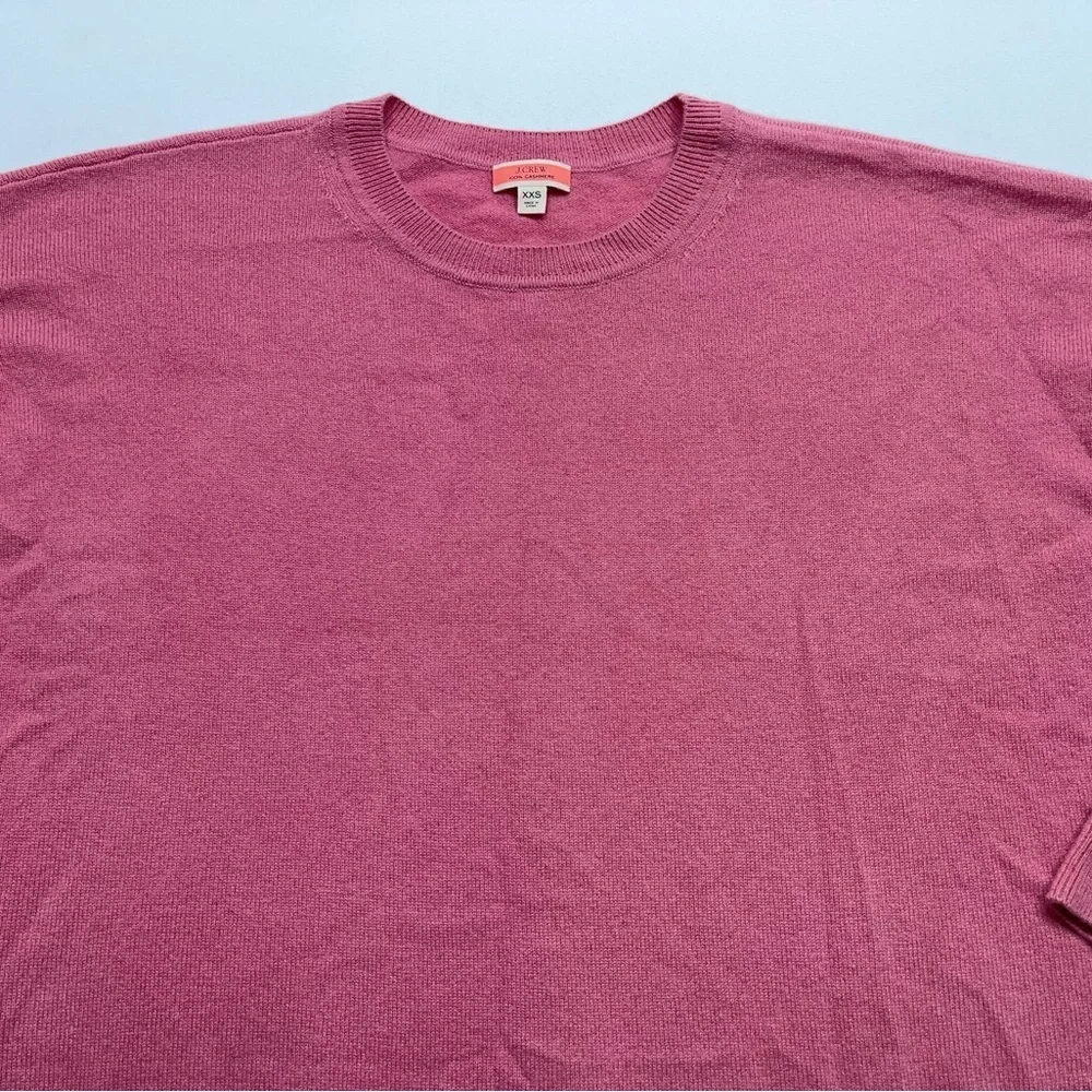 J.Crew Crewneck Boyfriend Cashmere Sweater Womens XXS Oversized in Pink